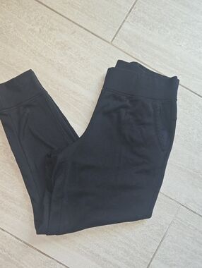 Champion Black Fleece Sweatpants with Logo Tag